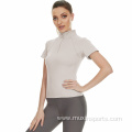 Pink gray Short-sleeved Equestrian Tops Women